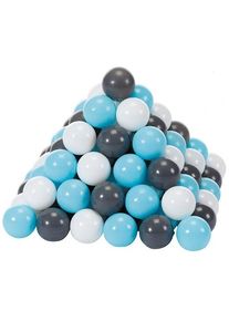 KNORRTOYS® Bällebad-Bälle »Creme/Grey/Lightblue«, 100 Stück; Made In Europe blau, Set mit 100 bunten Bällen in 3 Farben »creme/Grey/lightBlue«