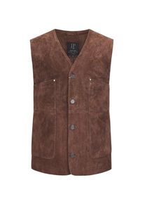 Nadměrná velikost: JP1880, Vesta z kůže Hnědá