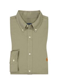 Plus size : Polo Ralph Lauren, Cotton shirt with embroidered logo in a Olive
