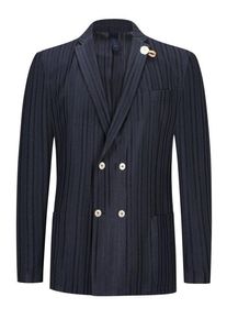 Plus size : Baldessarini, Blazer with striped texture, double-breasted in a Blue