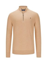 Plus size : Polo Ralph Lauren, Troyer in piqu&eacute; fabric in a Camel