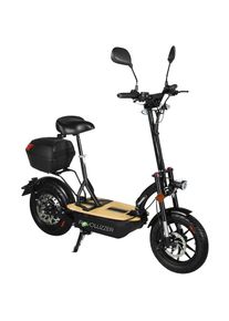 FORCA E-Scooter »E-Faltroller Revoluzzer Safety Plus: 48V/20Ah Li-Ionen mit Gepäckfach«, 20 km/h, 40 km, klappbar, Scooter, 5326222212-0 schwarz