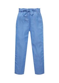Tom Tailor Denim Damen Hose mit elastischem Bund, blau, Uni, Gr. L, lyocell