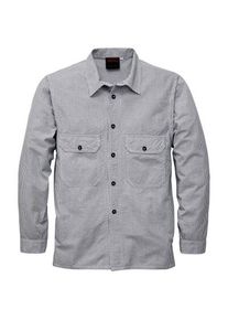 Vetra Mens shirt jacket striped White-Grey, 56