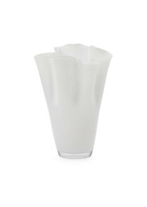 Glasmanufaktur Harzkristall Pleated vase large White,