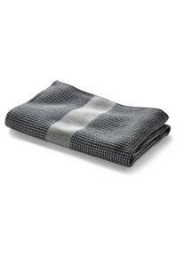 Leinenweberei Vieböck Shower towel waffle piqué half linen Black,