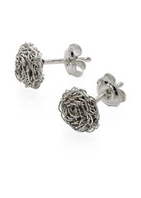 Natalia Warwas Stud earrings crocheted silver