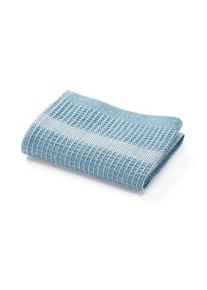 Leinenweberei Vieböck Guest Towel Waffle Piqué Half Linen Blue,