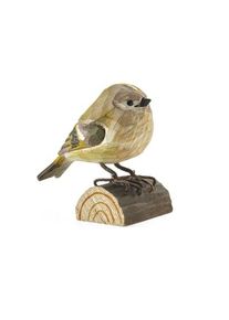 Wildlife Garden Winter goldcrest lime wood hand carved