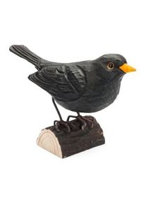 Wildlife Garden Blackbird lime wood hand carved