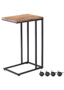 Casaria® Tavolino da salotto nero 40x30x65/70cm con ruote