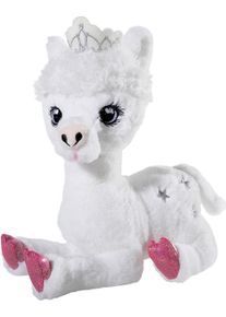 Heunec® Kuscheltier »Crownie, Alpaka, 27 Cm«, Liegend weiß, Stofftier »CROWNIE Alpaka, 27 cm«