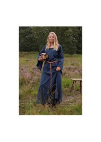 Medieval dress Burglinde with trumpet sleeves blue size S