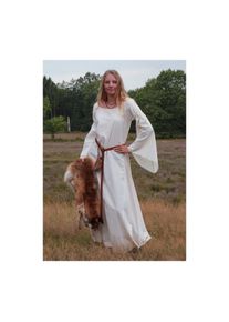 Medieval dress Burglinde with trumpet sleeves natural white size M