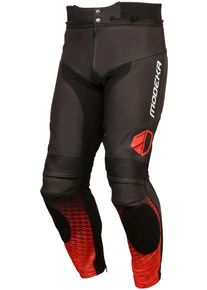 Modeka Yron, leren broek , kleur: zwart/rood , maat: 50