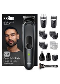 Braun Haarschneider »All-In-One Series 7 mgk7470«, Wasserdicht, 16-In-1 Barttrimmer schwarz, Das 16-in-1 Styling Set von Braun für die Körperpflege...
