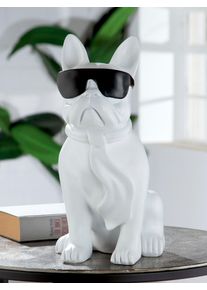Casablanca By Gilde Tierfigur »Mops Cool Dog Sitzend«, (1 St.) weiß, Größe B/H/T: 18 cm x 35 cm x 24,5 cm B/H/T: 18 cm x 35 cm x 24,5 cm ,...