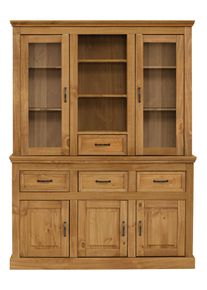Home Affaire Buffet »Selma«, Aus Massivem Kifernholz, Mit Griffen Aus Antikisiertem Metall beige, Größe B/H/T: 145 cm x 192 cm x 38 cm B/H/T: 145...
