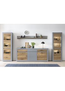 Inosign Esszimmer-Set »Casablanca«, (Set, 4 St.), Modernes Design In Farbe Platingrau Matt, Soft-Close, Breite 369 Cm silberfarben, Größe B/H/T:...