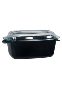 Krüger Krüger Bräter »Leipzig«, Aluminiumguss, (1 Tlg.) schwarz, Größe B/L: 21 cm x 33 cm B/L: 21 cm x 33 cm , Universalbräter mit Glasdeckel