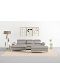 Sit & More Sit&More Ecksofa »Cabrio«, Mit Sitztiefen- Und Armteilverstellung Sowie Federkern, 2 Nierenkissen grau, Größe B/H/T: 295 cm x 87 cm x 180 cm B/H/T:...