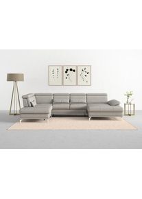 Sit & More Sit&More Wohnlandschaft »Cabrio«, Sitztiefenverstellung Und Federkern, Jeweils Inklusive 3 Nierenkissen grün, Größe B/H/T: 359 cm x 87 cm x 230 cm...