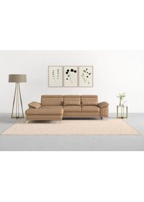Sit & More Sit&More Ecksofa »Cabrio«, Mit Sitztiefen- Und Armteilverstellung Sowie Federkern, 2 Nierenkissen braun, Größe B/H/T: 295 cm x 87 cm x 180 cm...