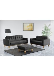 Sit & More Sit&More 3-Sitzer »Orient 5«, Mit Strass-Stein, Wahlweise Mit Bettfunktion Und Bettkasten schwarz, Größe B/H/T: 215 cm x 90 cm x 97 cm B/H/T: 215...