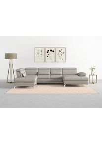Sit & More Sit&More Wohnlandschaft »Cabrio«, Sitztiefenverstellung Und Federkern, Jeweils Inklusive 3 Nierenkissen grün, Größe B/H/T: 359 cm x 87 cm x 230 cm...