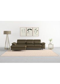 Sit & More Sit&More Ecksofa »Cabrio«, Mit Sitztiefen- Und Armteilverstellung Sowie Federkern, 2 Nierenkissen grün, Größe B/H/T: 295 cm x 87 cm x 180 cm B/H/T:...