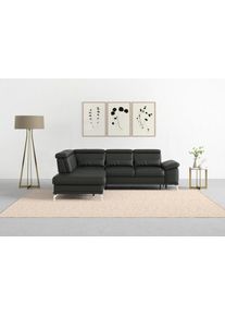 Sit & More Sit&More Ecksofa »Cabrio«, Mit Sitztiefenverstellung Und Federkern, 3 Nierenkissen grau, Größe B/H/T: 274 cm x 87 cm x 230 cm B/H/T: 274 cm x 87 cm...