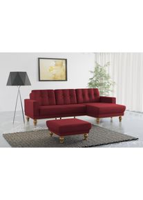Sit & More Sit&More Ecksofa »Orient 5«, Mit Strass-Stein, Wahlweise Mit Bettfunktion Und Bettkasten rot, Größe B/H/T: 279 cm x 90 cm x 167 cm B/H/T: 279 cm x...
