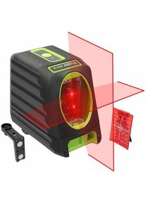 BOX-1R Niveau Laser Croix Rouge, Ligne Laser Auto-nivellement avec Mode Pulsé Extérieur, Commutable Laser Ligne H130°/ V150°Angle de couverture,