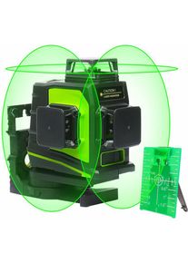 Niveau Laser Vert à 3x360, Laser Level Auto-nivellement Commutable à 360 degrés 12 Laser Lignes 3D avec Mode Impulsion, Port de Charge usb, Batterie