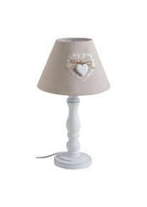 Aubry Gaspard - Lampe de chevet en bois Romantique - Blanc