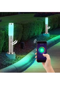 etc-shop Ensemble de 2 lumières sur pied d'extérieur rvb pour maison intelligente, application de détecteur de mouvement de jardin Google