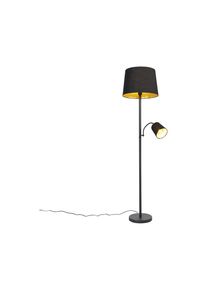 Retro - Lampadaire avec lampe de lecture - 1 lumière - h 1597 mm - Noir - Classique/Antique - éclairage intérieur - Salon i Chambre - Noir - Qazqa