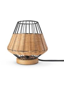 Paco Home - Rotin Suspension Salon Lampe à Poser Boho Lampe En Cage Table De Chevet Métal Beige (Ø21 cm), Lampe de table - Type 6