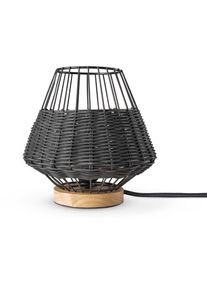 Paco Home - Rotin Suspension Salon Lampe à Poser Boho Lampe En Cage Table De Chevet Métal Noir (Ø21 cm), Lampe de table - Type 6