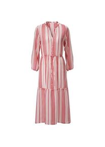 LANIUS Ladies flounce dress striped White-Red, 38