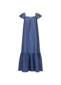 Manufactum Ladies flounce dress seersucker Blue-gray, 36