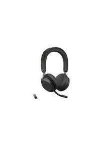 Jabra Headset med ladestativ, Evolve 2-75, Stereo, On-Ear, 20kHz, Bluetooth / USB, Svart - 27599-989-989