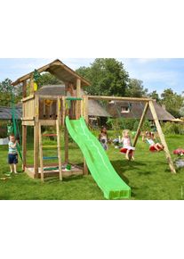 Jungle Gym Spielturm »Jungle Chalet«, Bxtxh: 414X393X310 Cm beige, Mit Sandkasten, Rutsche und Doppelschaukel
