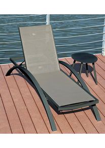 Garden Pleasure Gartenliege »Donna«, Kunststoff, Taupe grau , Sonnenliege mit einem untergestellten langlebigen Aluminium