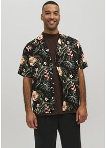 Jack & Jones Jack & Jones Kurzarmhemd »Jjejeff Resort Floral Shirt Ss Sn« schwarz, Größe L - N-Gr, Leichtes und luftiges Hemd für das Sommer-Outfit
