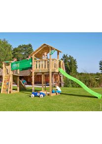 Jungle Gym Spielturm »Jungle Shelter Bridge«, Bxtxh: 633X244X290 Cm beige, Mit Kletterrampe, Rutsche und Sandkasten