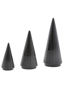 LEONIQUE Dekobaum »Jaenna, Weihnachtsdeko«, (Set, 3 St.), Keramik-Weihnachtsbaum In 3 Größen, H. 16.5 Cm, 23 Cm Und 30,5 Cm schwarz , Dekorative...