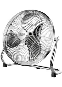 Black & Decker Black + Decker Bodenventilator »bxeff120e«, Große Aluminiumflügel, 3 Geschwindigkeiten, Schwenkbares Gitter silberfarben, Leistungsstarker...