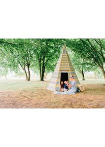 Plum Spielzelt »Holz Tipi Hideaway 330«, Bxtxh: 220X220X354 Cm beige, Holz kesseldruckimprägniert