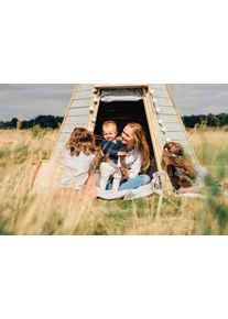 Plum Spielzelt »Holz Tipi Hideaway«, Bxtxh: 150X150X254 Cm beige, Holz kesseldruckimprägniert